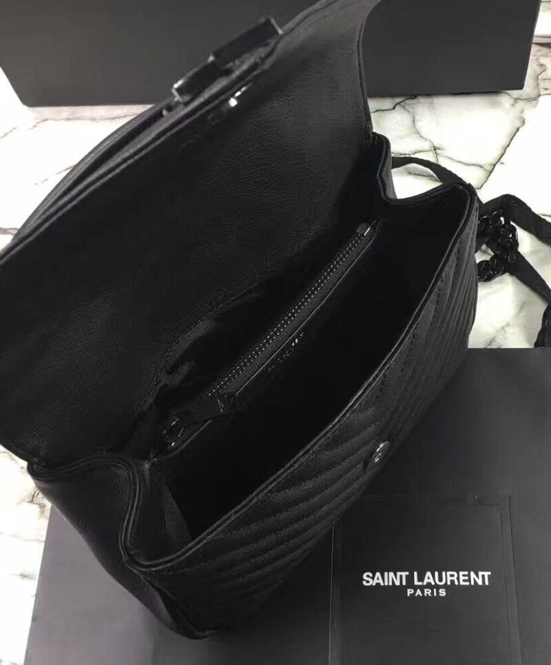 YSL Classic Medium Monogram Saint Laurent College Bag Black